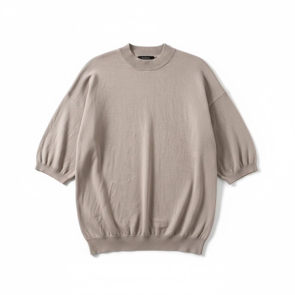 Baracuta L silk neutral dolman sleeve preppy mock neck sweater